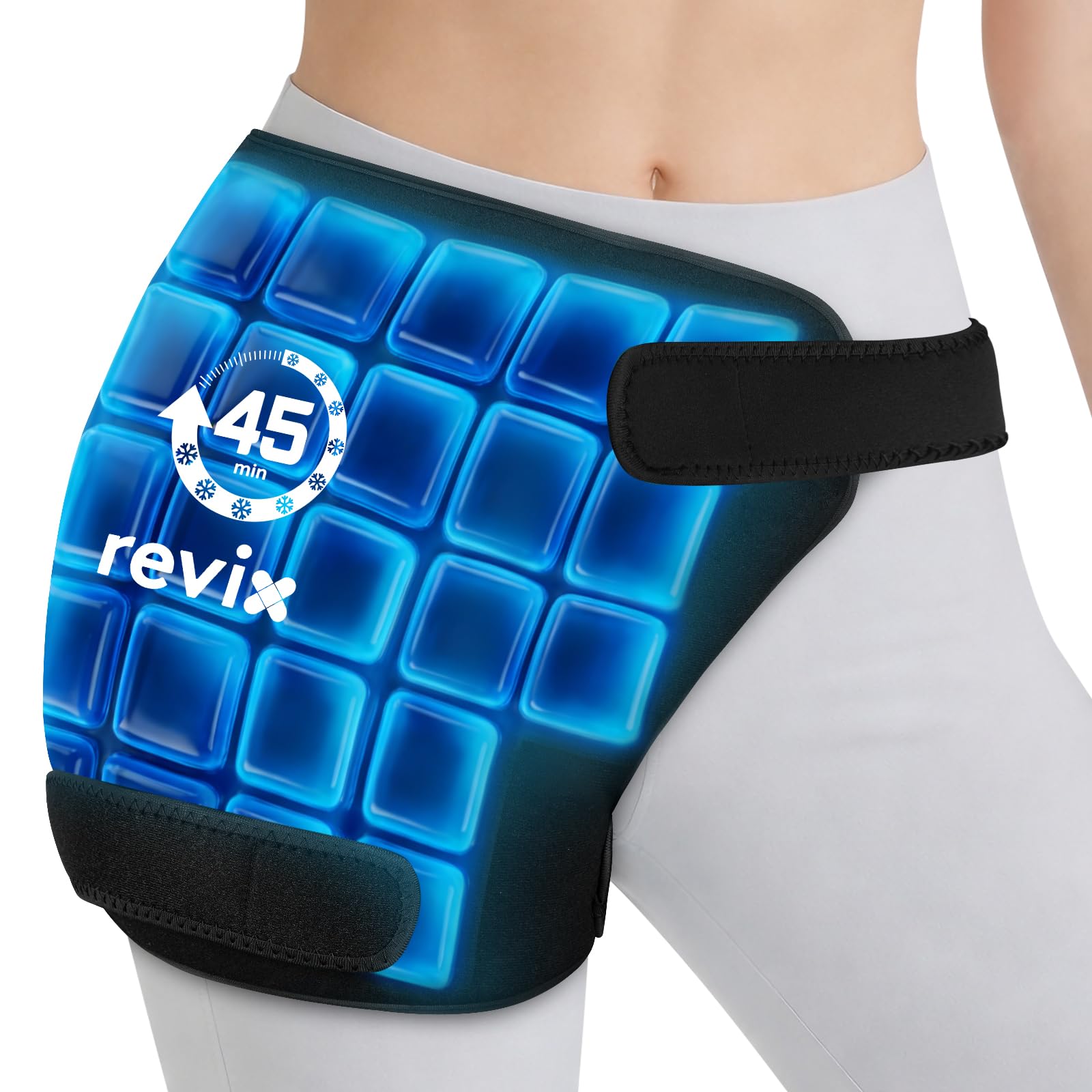 Photo 1 of REVIX 45-Min Long-Lasting Hip Ice Pack Wrap, Extra Large Gel Ice Pack Reusable with Ice Grid Design, Cold Therapy Wrap for Hip Replacement, Sciatic Nerve & Hamstring Muscle Discomfort, 21" x 13"