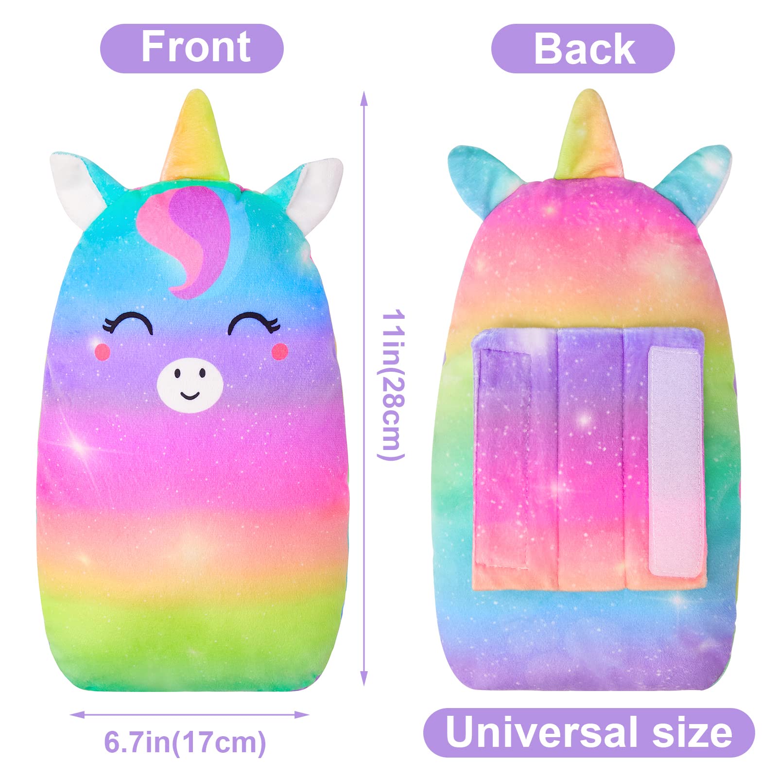 FIODAY - Fundas para cinturón de seguridad de coche para niños, diseño de unicornio, suave para cinturón de seguridad, ajuste de la correa de asiento, almohada para la cabeza del cuello, para niños,
