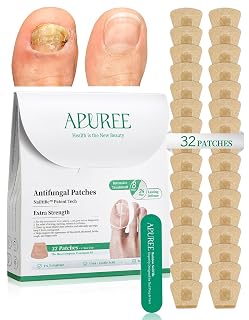 APUREE Fungal Nail Patches Extra Strength: Top 1% Tolnaftate | FSA-HSA | 8H Overnight Toenail Treatment |Repair For Discolored Yellow Brittle Damage Nails| Restores Healthy Appearance| 32 Patch - Amazon product rated Grade A