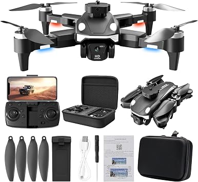 Drone with Camera Foldable RC Mini Quadcopter with Altitude Hold,Headless Mode Brushless Motor Drones Christmas Gift, Foldable Drone RC Quadcopter with Carrying Case for Beginners