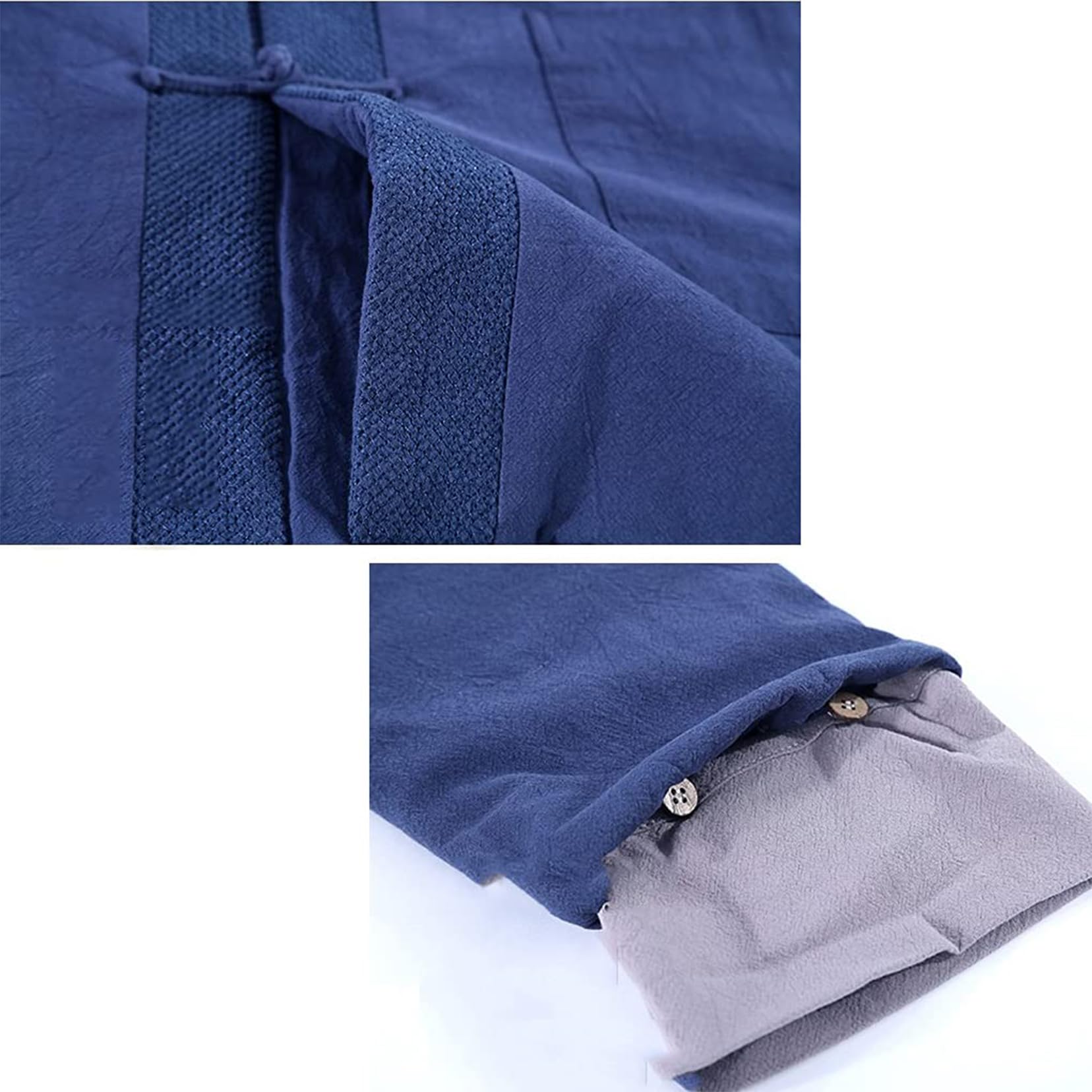 Traje Tang, Chaquetas gruesas de invierno for hombre, abrigos de algodón, uniformes cálidos de tai chi, ropa china de kung fu y wing chun(Blue 2_3XL)