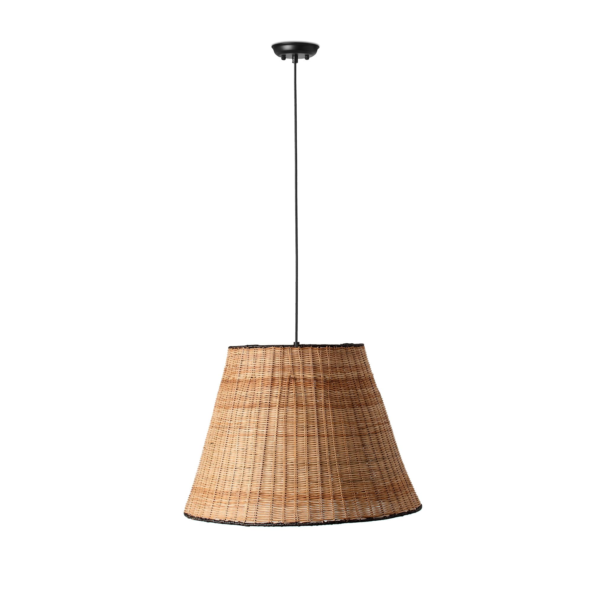 Faro Barcelona SUMBA suspension noire et rotin 65134-72 pour un éclairage élégant