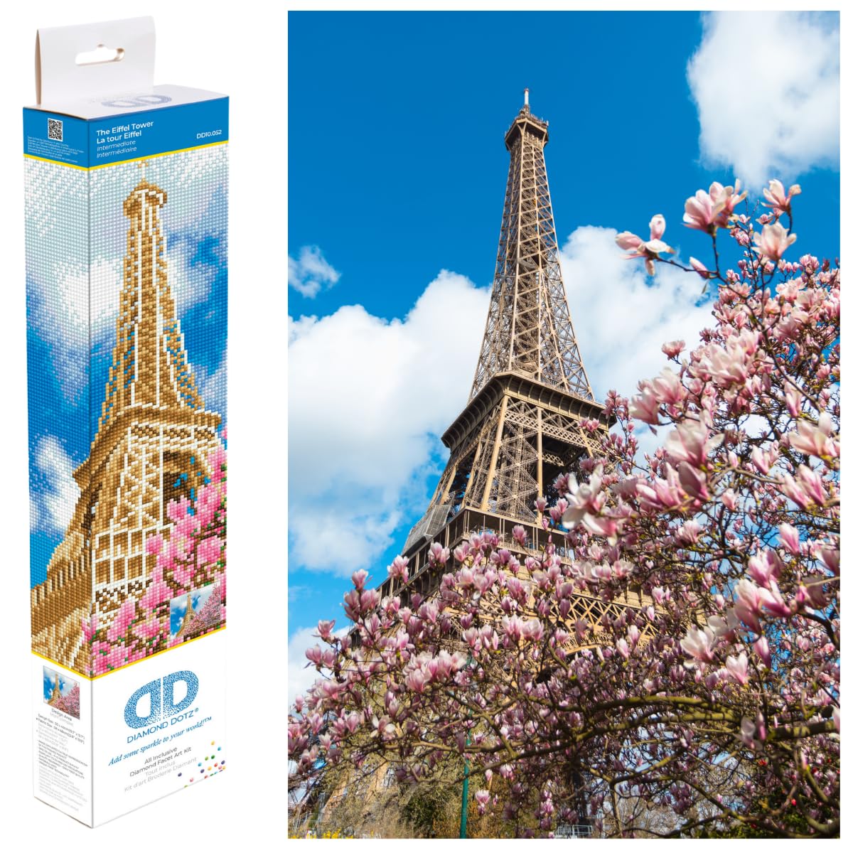 DIAMOND DOTZ Painting Kit, Intermediate, DD10, La Tour Eiffel, 40 x 50cm