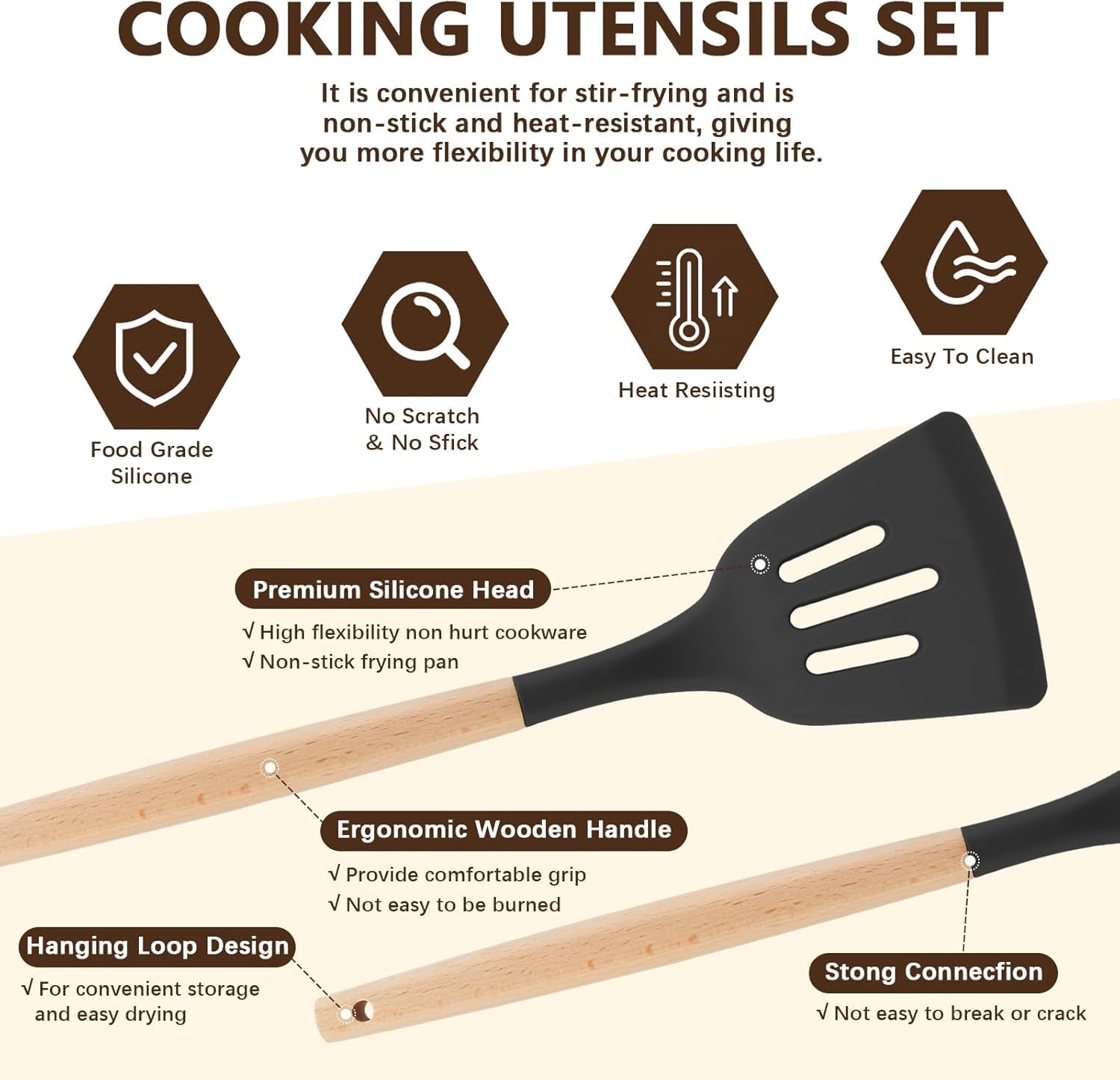 33 pcs Silicone Spatula Set for Kitchen - Nonstick Cooking Utensils Set with Ladle, Spoon & Baking Tools - Aesthetic Kitchen Items for Cooking Essentials - Durable Kitchenware Utensils Set for Home. 1