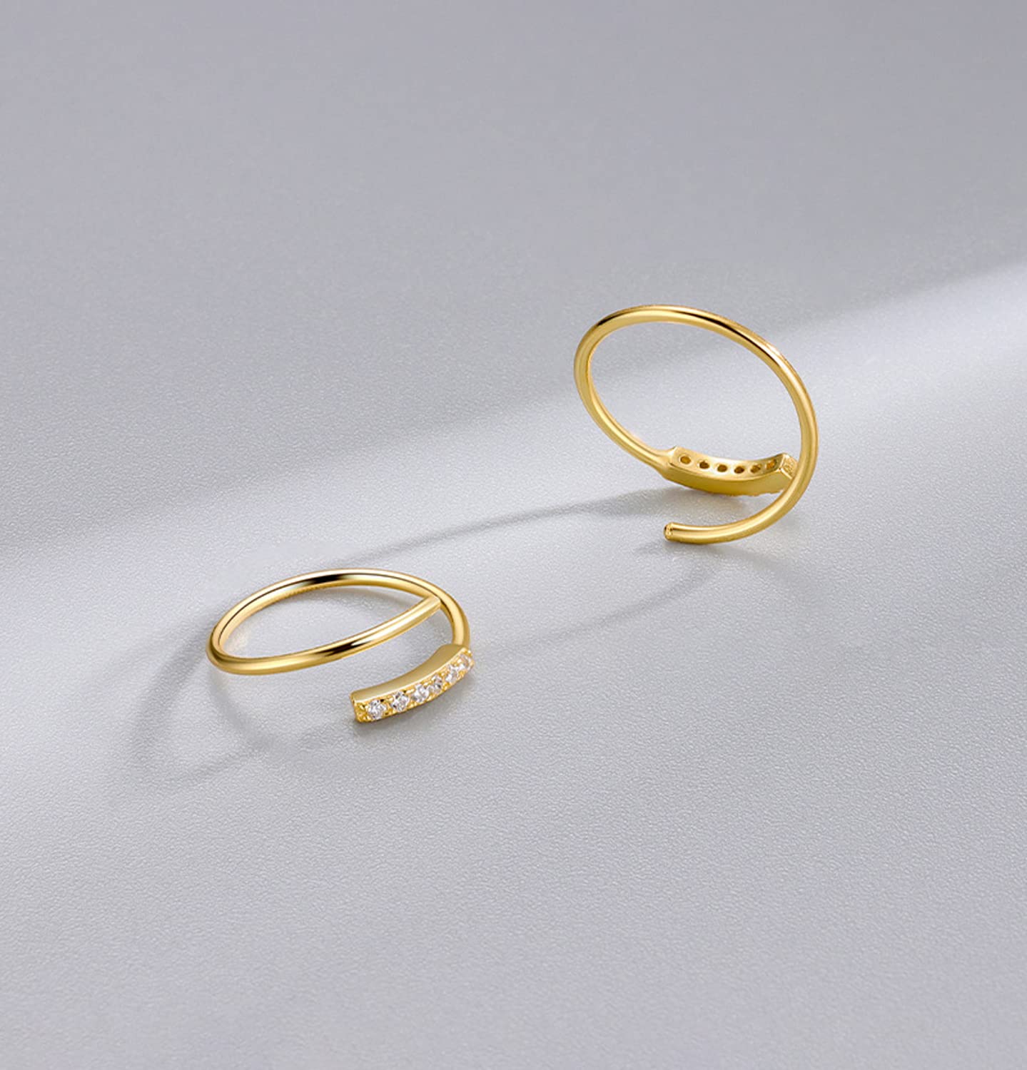 HKTS Orecchini a Spirale avvolgenti in Argento Sterling 925