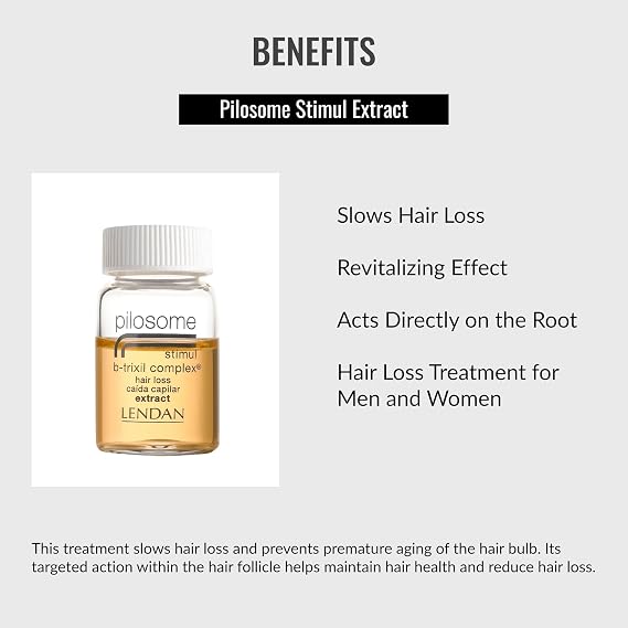 Lendan - Revitalizing Hair Treatment for Women and Men - Pilosome Stimul B-Trixil Complex Extract - 6 x 6 ml - Nourishes and Supports The Hair Roots - for Thin and Weakened Hair