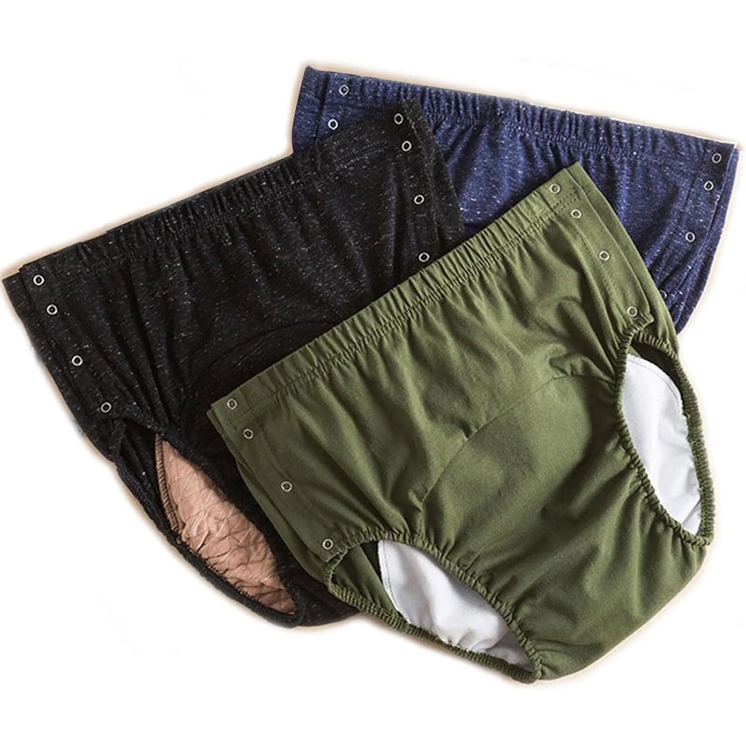 Lot De 3 Couches Adultes, Culotte Fuite Urinaire Lavable Slip Incontinence Pantalon Respirant Couche-Culotte Adulte Vêtements Imperméables Pour Personnes Âgées, Hommes, Femmes L