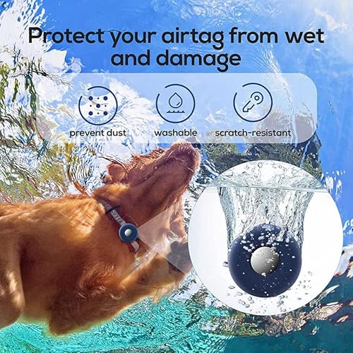 OUHOE 2 pçs Coleira para cachorro para Apple Airtags Chaveiro de silicone Capa protetora Anti-Lost A
