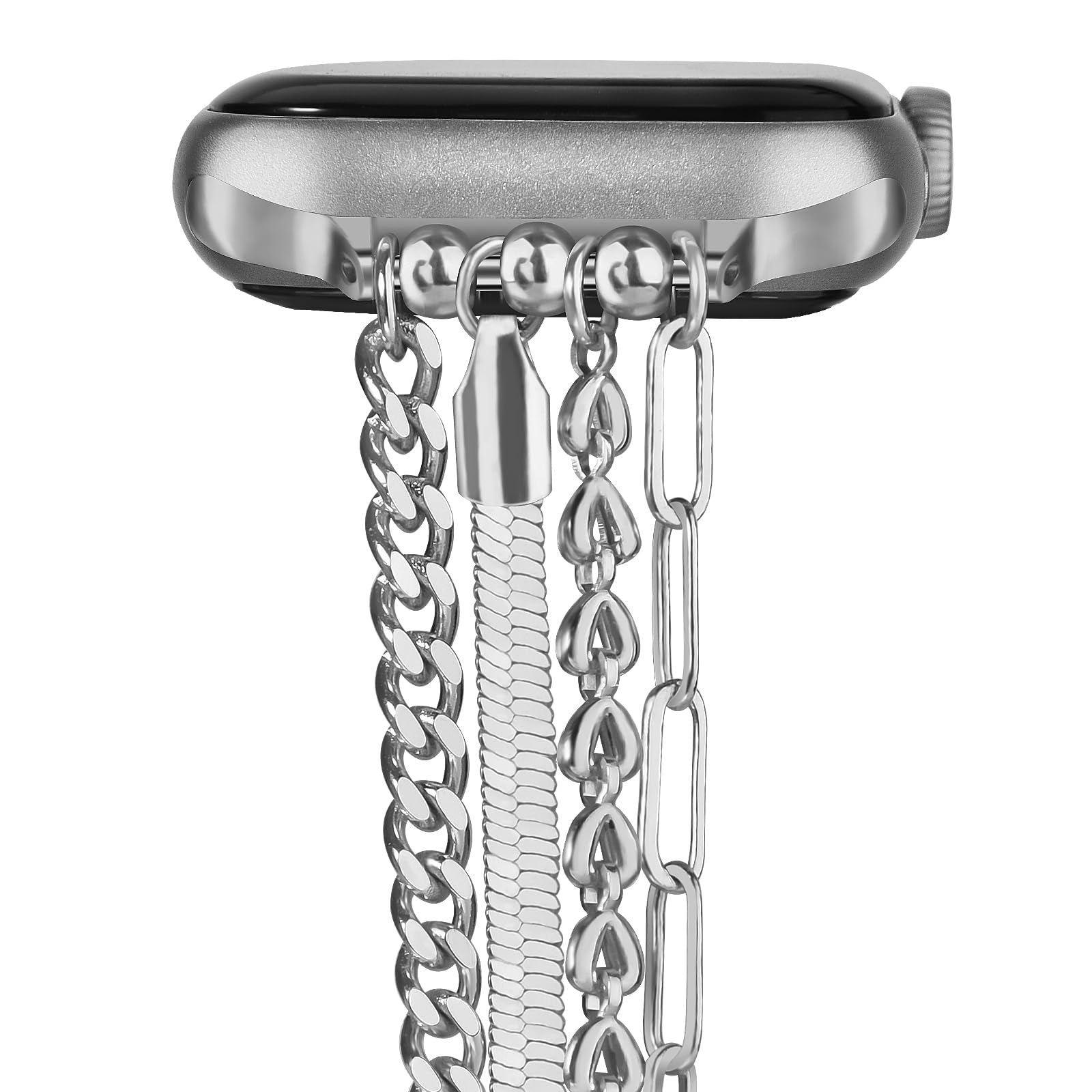 QINGQING Chain Bracelet Compatible for Apple Watch Band 41mm 38mm 40mm, Women Fashion Slim Jewelry Dressy Apple Watch Band