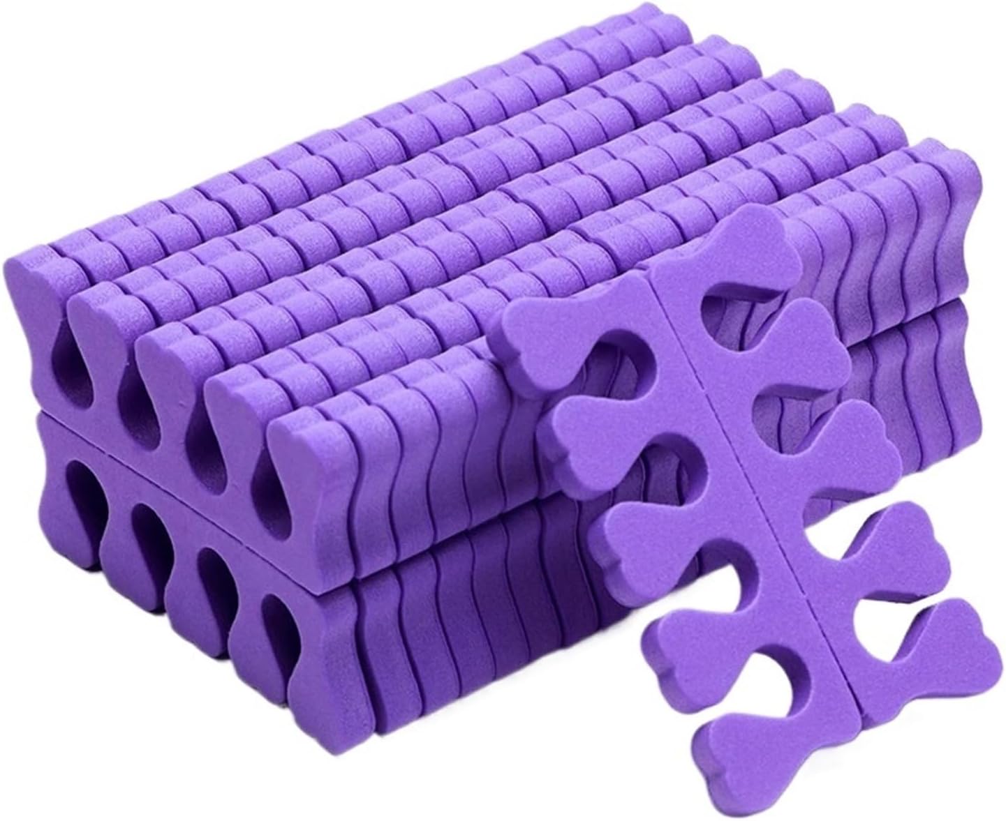 40/100pcs Pink Sponge Finger Toe Separators Nail Polish Feet Care Toe Separators Manicure Pedicure Nail Art Tool Bulk(Purple-40pcs)