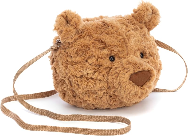 Bartholomew Bear Plush Bag, 7 pulgadas - Bandolera y bolso de hombro - Bolso divertido y único