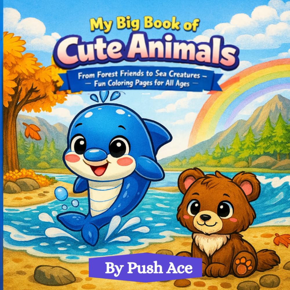 My Big Book of Cute Animals: From Forest Friends to Sea Creatures – Fun Coloring Pages for All Ages