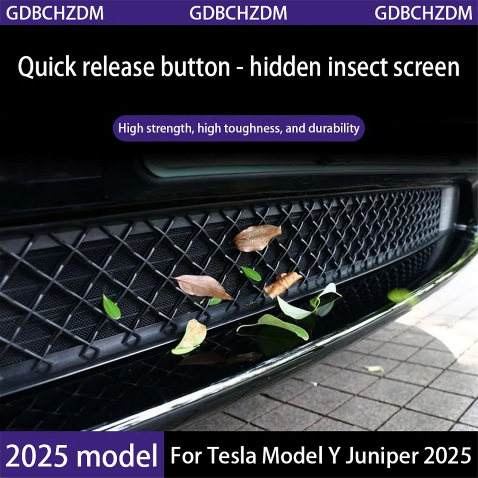 Pasuje do Tesla Model Y Juniper 2025 Dolny zderzak samochodu Siatka przeciw owadom Wewnętrzny otwór wentylacyjny Dolna osłona kratki Odporna na owady osłona chłodnicy(Insect screen)