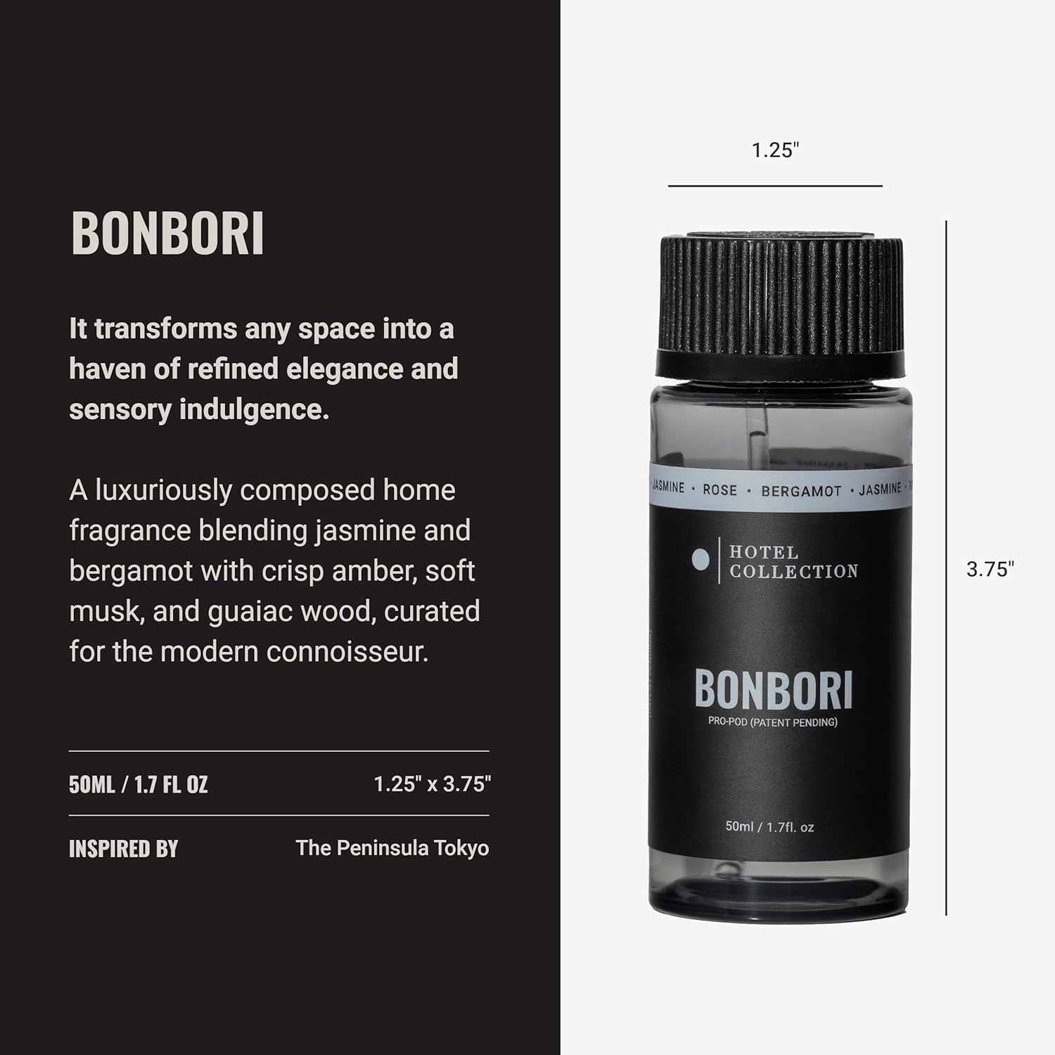 Hotel Collection Bonbori Pro-Pod өлчөмү 1.25 дюймга 3.75 дюйм