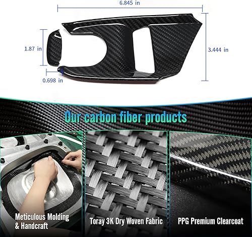 Miniatura 9 de 2 piezas de ajuste de base de cambio de engranajes de fibra de carbono genuina para Corvette C8 Z51 Z06 ZR1 Coupé HTC Stingray 2020 2021 2022 2023