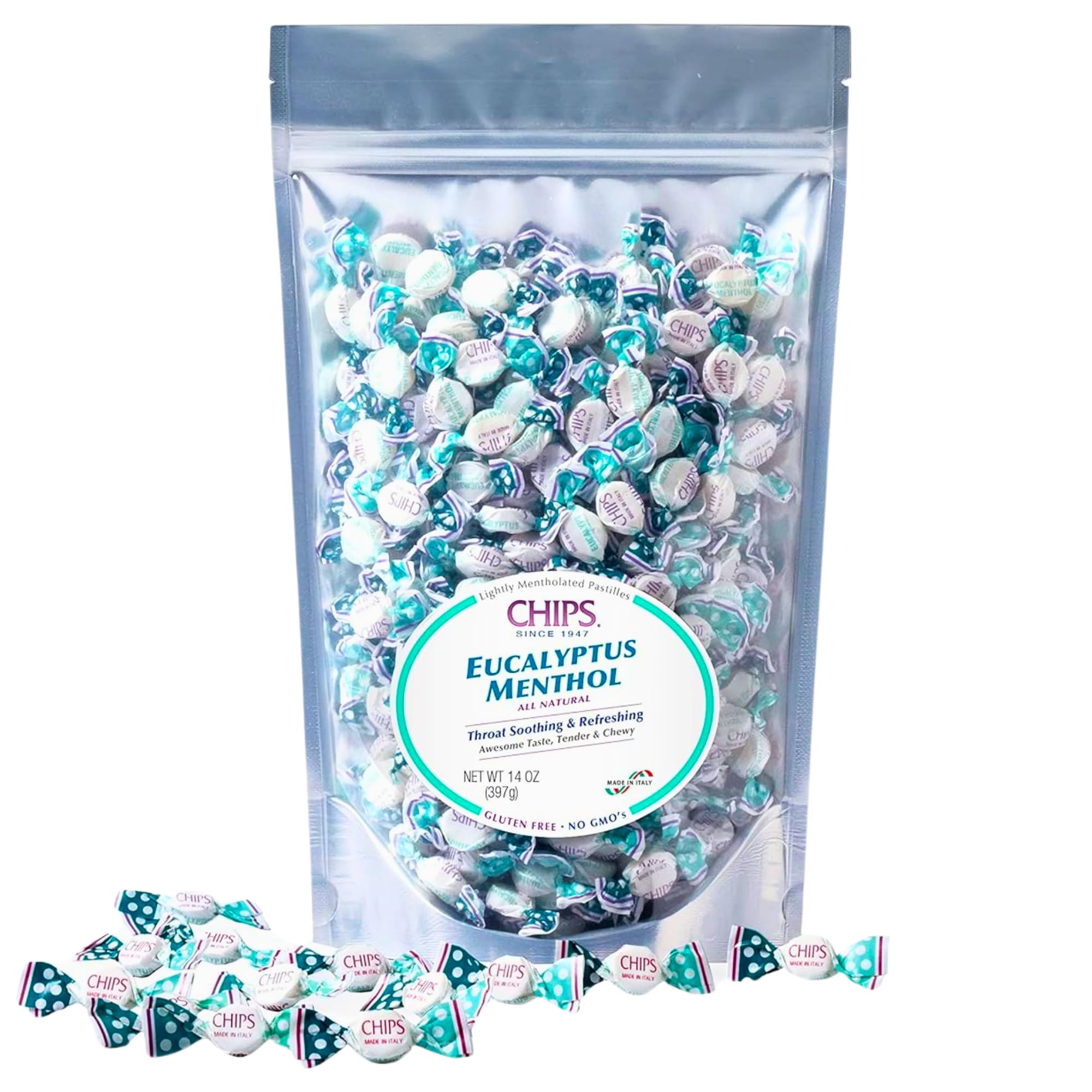 CHIPS Eucalyptus Menthol Italian Throat Pastilles