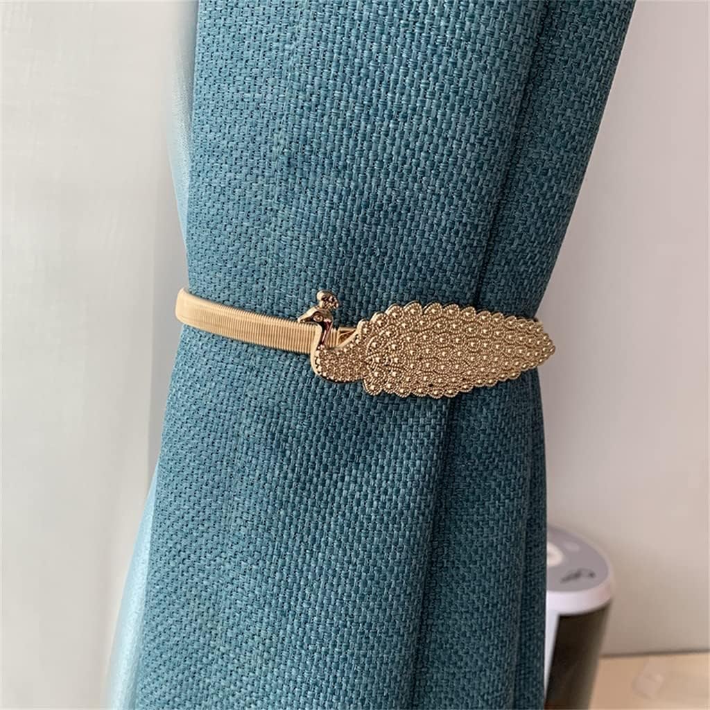 Metal Curtain Strap Peacock Wedding Interior Living Room Bedroom Soft Decoration Elastic Curtain Buckle(