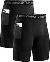 Niksa Men's Compression Shorts with Pockets - 4-Way Stretch, Breathable Quick-Dry Spandex for Running, Workout, Sports (1/2 Pack)