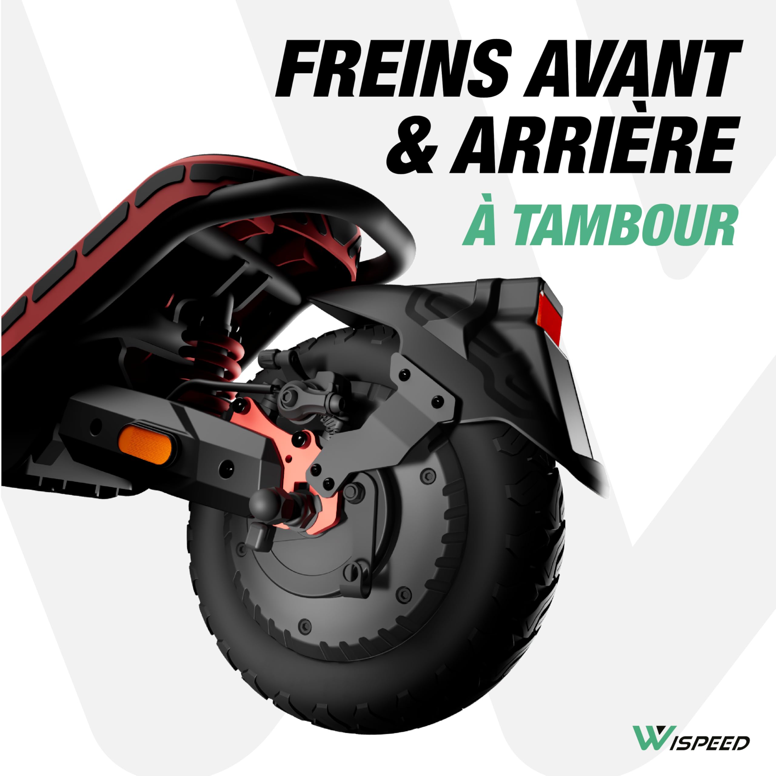 Wispeed - SUVPILOT 150R - Trotinette électrique Off Road - 800 W - Pliable - Pneu Cross 10" - 60km - 25km/h - Deck Ultra Large 20cm - IP65 - IPX6 - Écran LED - Double Frein - Double Suspension - Noir