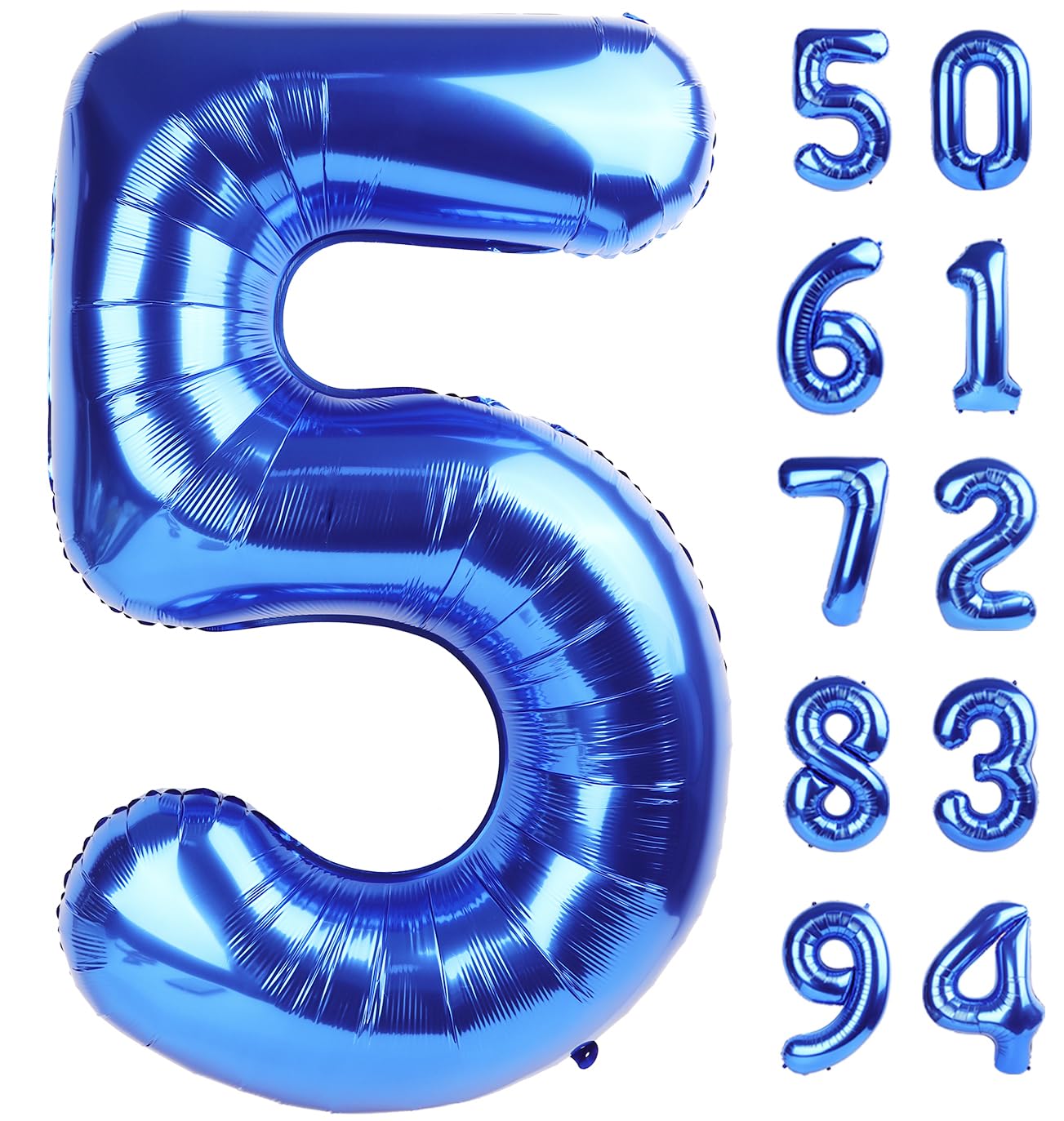 Navy Blue 5 Balloon, Number Balloon 40 Inch, Blue Party Supplies, 5th Birthday Balloon Decorations, 5 Number Balloons, Number 5 Balloon