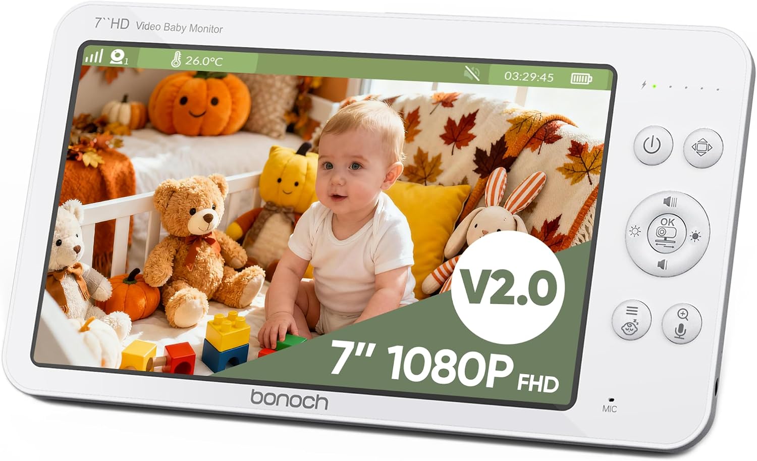 bonoch V2.0 7" 1080p HD Baby Monitor Parent Unit Replacement