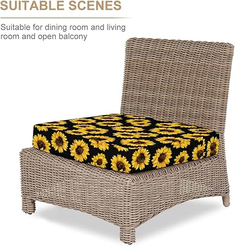 Miniatura 5 de Hon-Lally Funda de cojín impermeable de repuesto para silla, sofá, sofá, muebles, diseño de flores de girasol, para patio, exterior, para jardín,