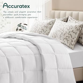 ACCURATEX Super King Lightweight Duvet Insert 120x120,Thin Comforter | Peach Skin Fabric, 250GSM Microfiber Fill, Box-Stitch Piping, 8 Secure Tabs, OEKO-TEX Certified, Machine Washable Blanket