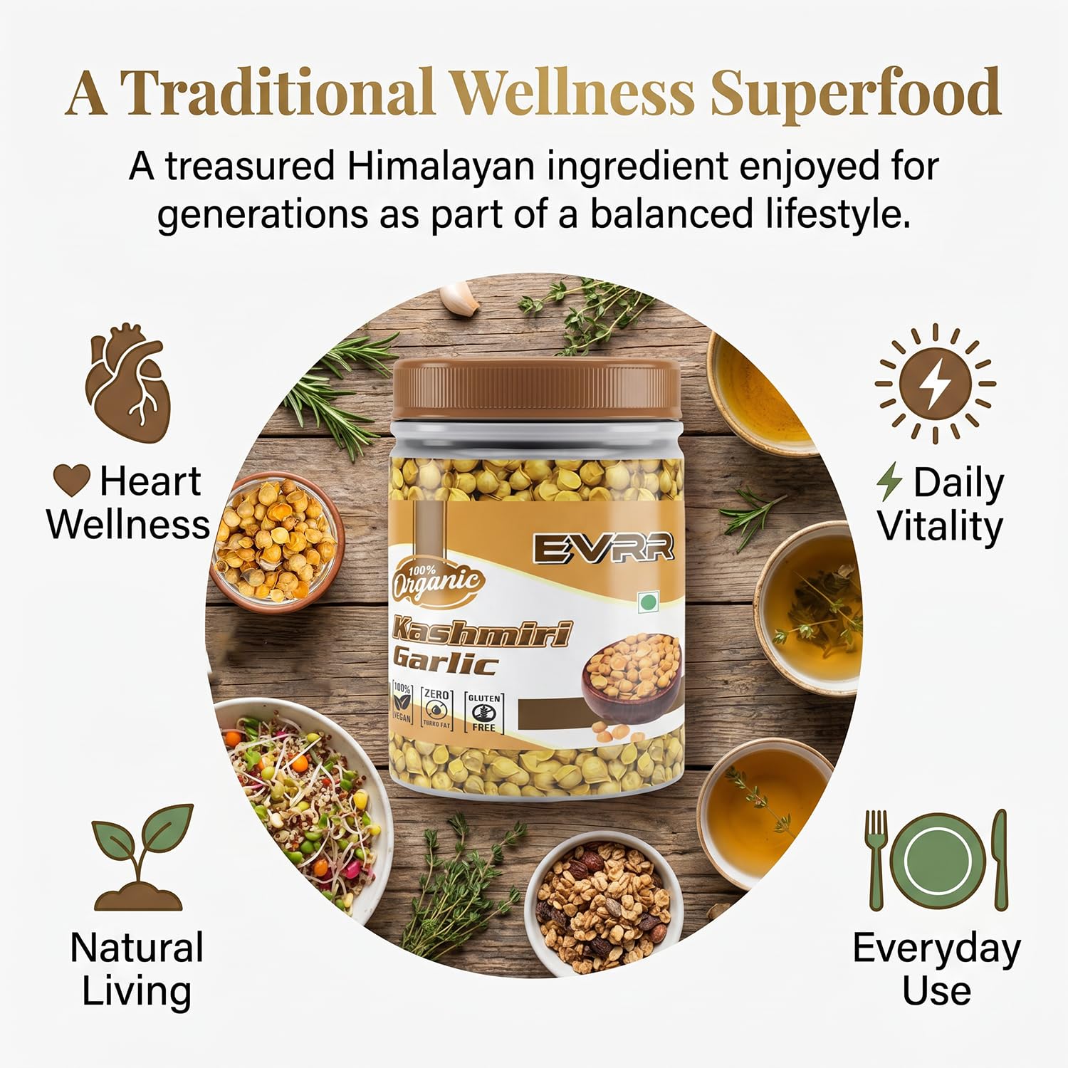 EVRR Organic Kashmiri Garlic | Himalayan Single Clove Garlic | Handpicked Ek Pothi Lehsun for Strong Immunity, Diabetes Control & Heart Health | Rich in Allicin, Vitamin B,C Selenium | Dry Lehsun (200 grams) 4
