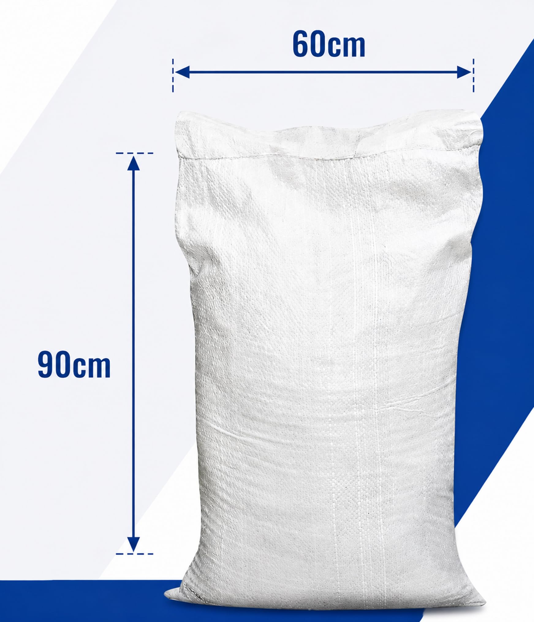 Sacchi per macerie in polipropilene tessuto extra large in polipropilene, resistenti, 60 x 90 cm, XL (50)
