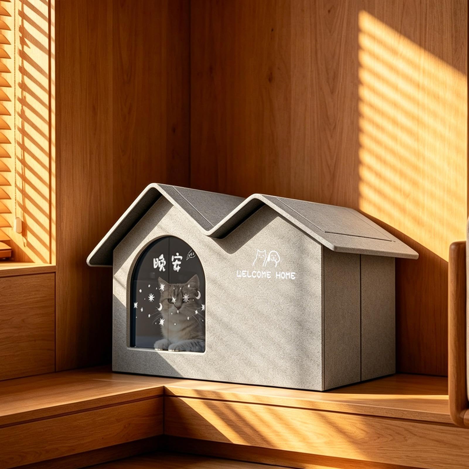 Kühlhaus für Tiere | Komfortable Höhle aus Aluminiumfolie, Kühlhütte mit Eispackung | Warmes Wetter Wohnung Balkon Terrasse kleine mittlere große Tierrassen