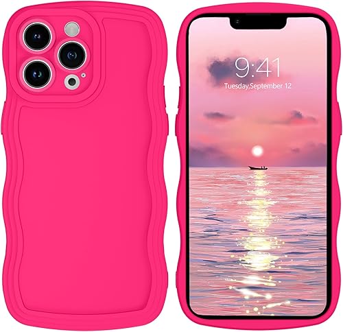 GUAGUA Funda para iPhone 13 Pro de 6.1 pulgadas, funda de teléfono para iPhone 13 Pro, bonito diseño de forma de onda rizada, suave híbrido, TPU, a