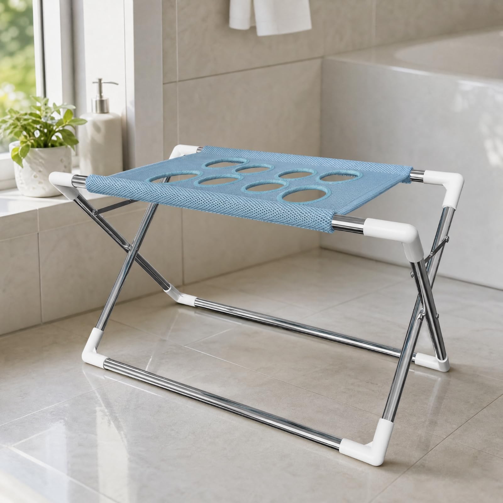 Herramienta Aseo para Mascotas Compacto Plegable en X con Hamaca Cómodo para Peluquería s y Casera, Gris