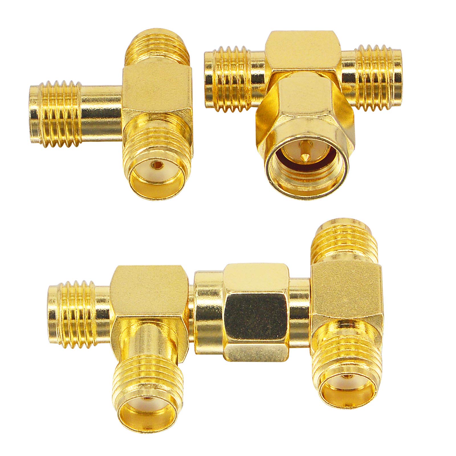BOOBRIE 4x SMA-Stecker Auf Dual-SMA Splitter – 3-Wege T-Adapter, 50 Ohm, Für WiFi-Antenne