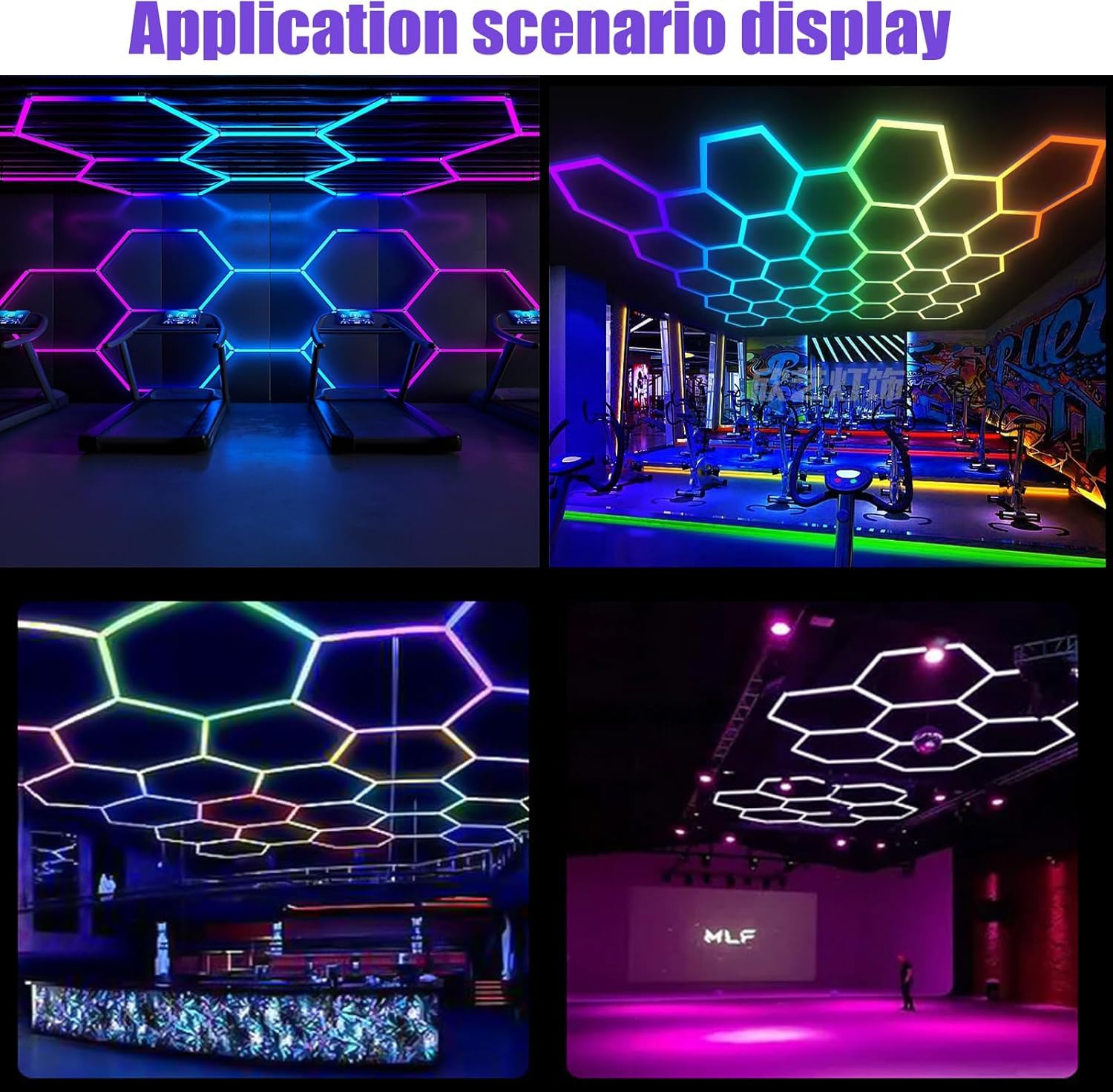 25Pack RGB 5 Hexagon LED Garage Wall Lights RGB 358 Kinds of Changes Dimmable Speed-Adjustable DIY Color-Changing Lights — view 7