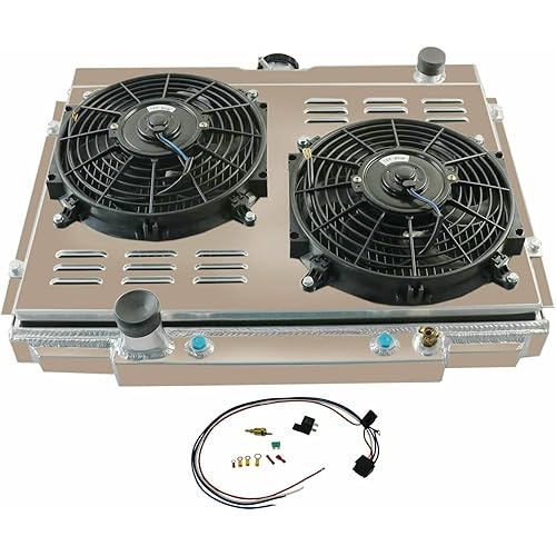3 Row Radiator+Shroud+Fan For Ford Mustang Fairlane Falcon V8 Engine 1967-1970,Replacement Radiator
