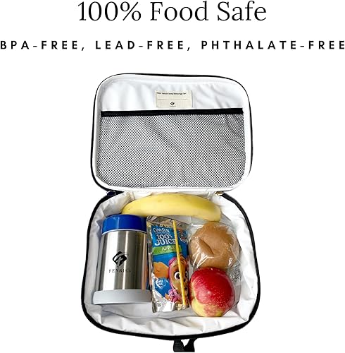 Miniatura 3 de Fenrici Lonchera para niños, niños, lonchera para la escuela, lonchera aislada para preescolar, K-6, compartimentos de lados suaves, espaciosa, sin