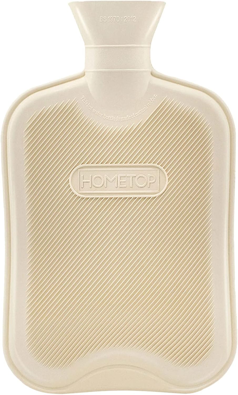 HomeTop Premium Classic Rubber Hot Water Bottle (2 Liters, Cream White) : Health & Household