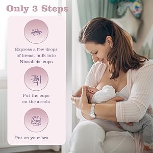 Nisxabebe The Original Silver Nursing Cups-Nipple Shields for Breastfeeding Newborn-Breast Feeding Essentials Must Haves-Nipple Covers to Protect Nursing Nipples,Trilaminate 999 Silver,Regular Size