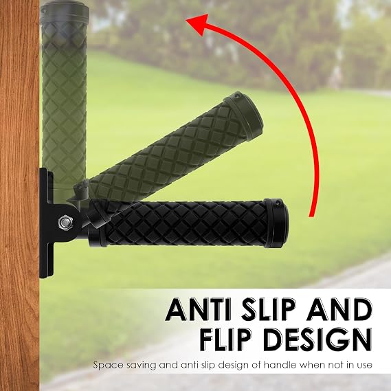 Doorway Assist Handle, Nonslip Door Grab Bars, Folding Door Assistant Support Grip Handle, Flip Up Grab Bar Supports Up to 350 Pounds for Elderly Disabled People with Limited Mobility(Black)