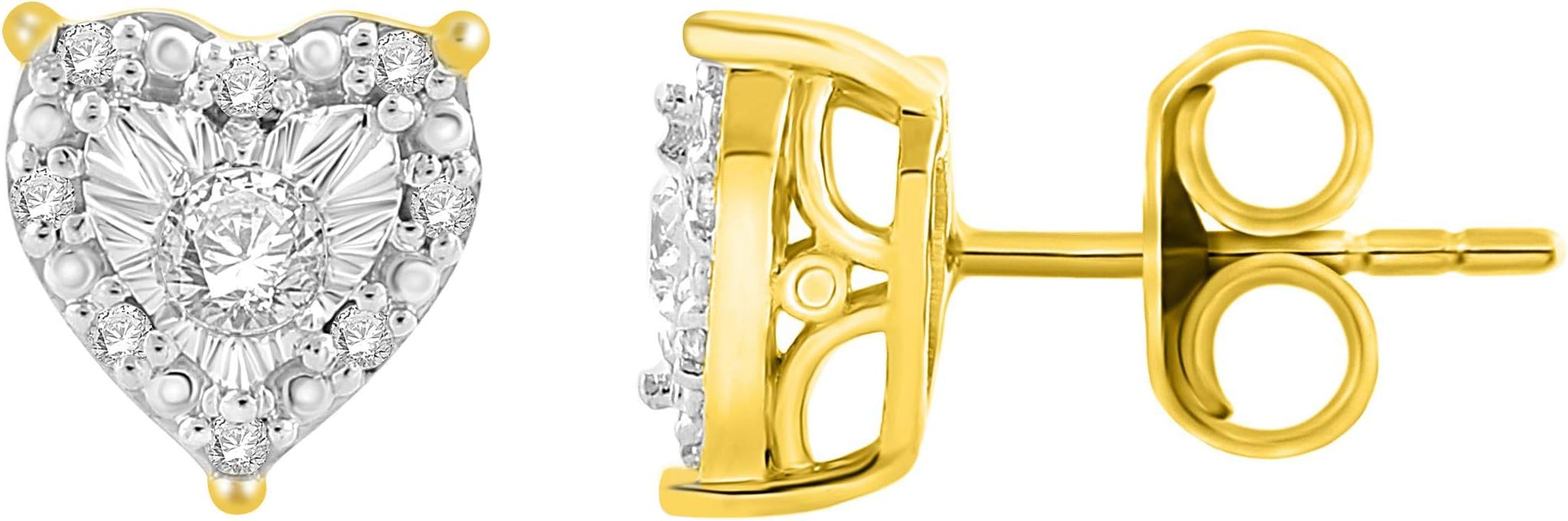1/4 Cttw Heart Shaped Diamond Jewelry Earrings for Women or Womens Necklace in 925 Sterling Silver