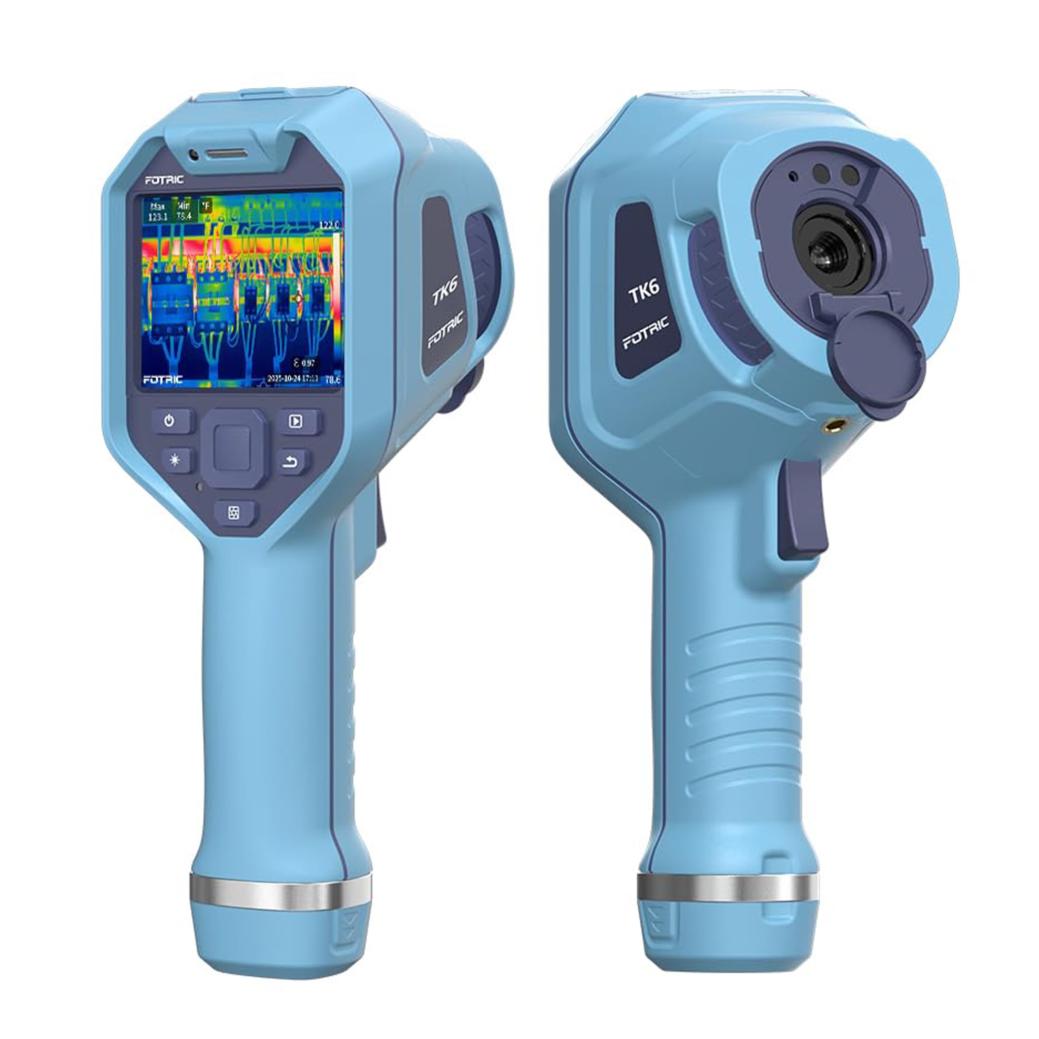 TK6 Caméra Thermique, Résolution IR 384x288, 30 Hz, NETD 40 mK, Focus Manuel dès 0,15 m, -20 à 550 °C, Écran Tactile IPS 3,5", 5 MP, pour Électricité, Bâtiment & CVC
