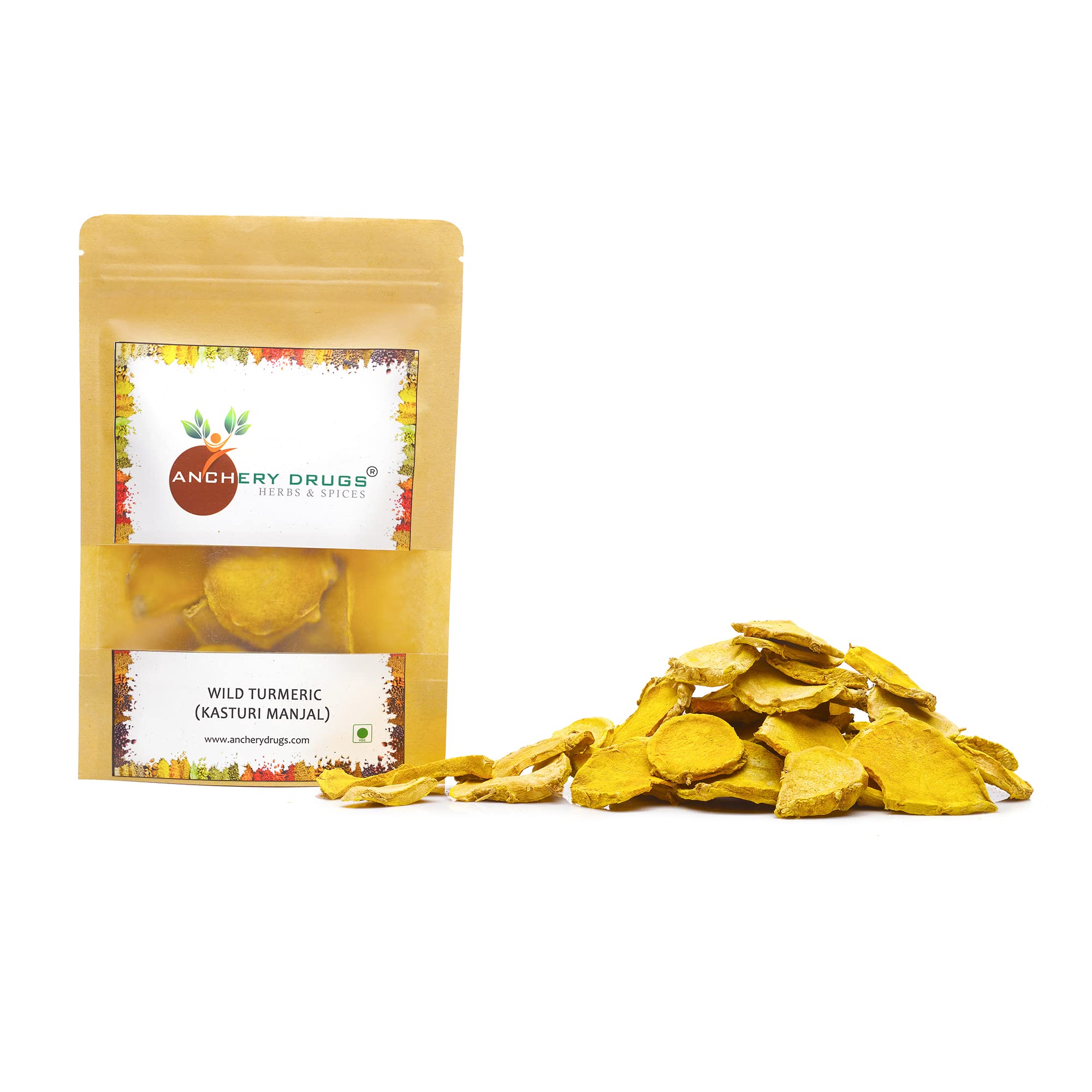 ANCHERY DRUGS Kasthuri Manjal, Curcuma Aromatica, Wild Turmeric (250 gms)