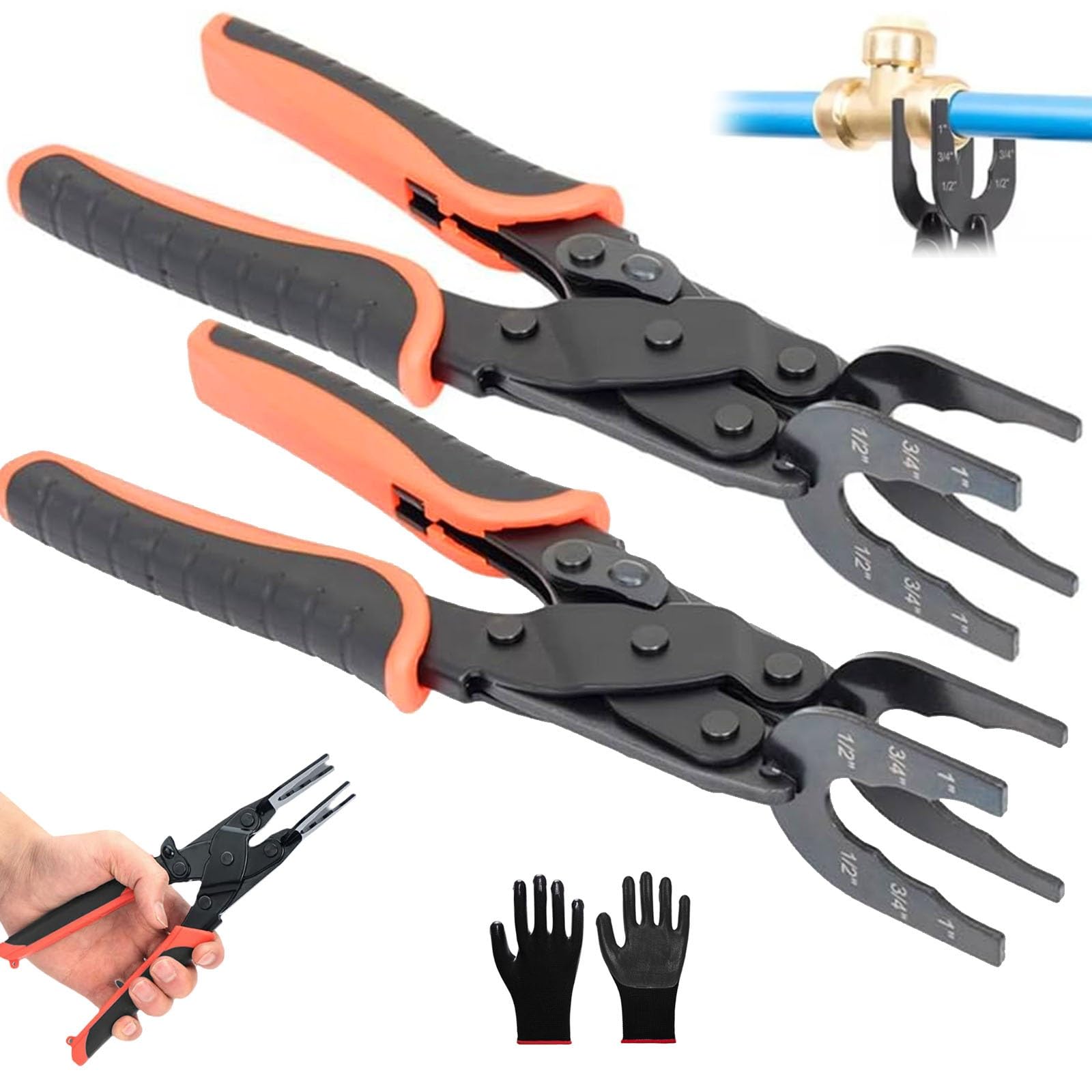 Push-Fit-Trennwerkzeug für PEX-, PVC- und Kupferrohre – Werkzeug zum Entfernen von Klempnerarbeiten in verschiedenen Größen | 2 Stück