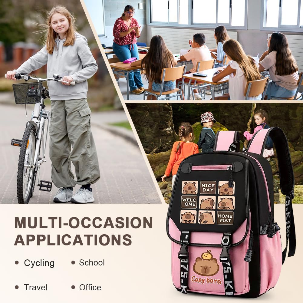 Capybara Zaino per Bambini, Zainetti per Bambini la Scuolas, Zain Zainetto Casual Leggero Elementare Borsa Zaino Viaggio Grande Capacità per Bambino Zainetto Scuola Viaggi