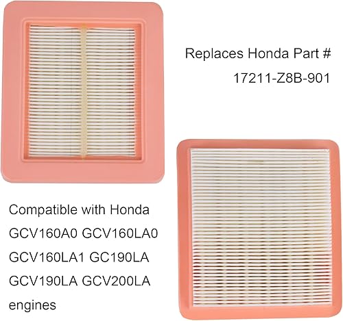 Miniatura 3 de Paquete de 4 filtros de aire 17211-Z8B-901 para motores Honda GCV160LAO GCV190LAO, compatible con cortacésped Honda HRR216 HRB216 HRB217 HRC216
