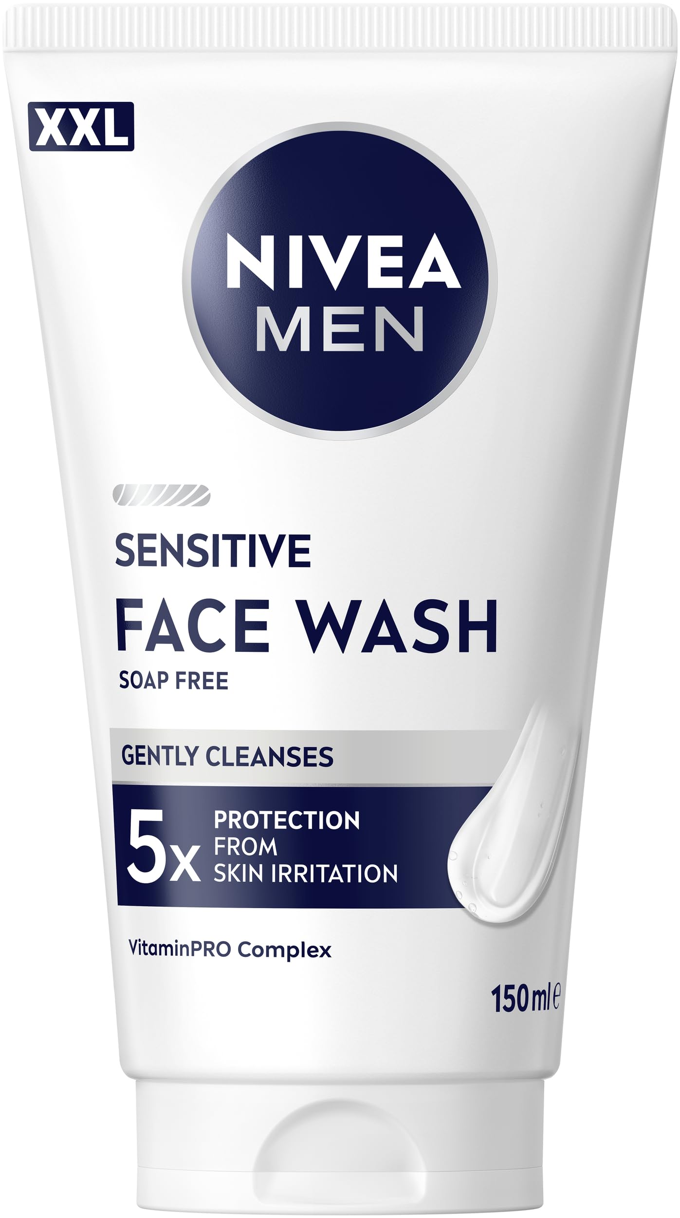 NIVEA MEN Sensitive Face Wash, sanftes Reinigungsgel für empfindliche Männerhaut, beruhigende Gesichtsreinigung zur Linderung von Hautirritationen (150 ml)