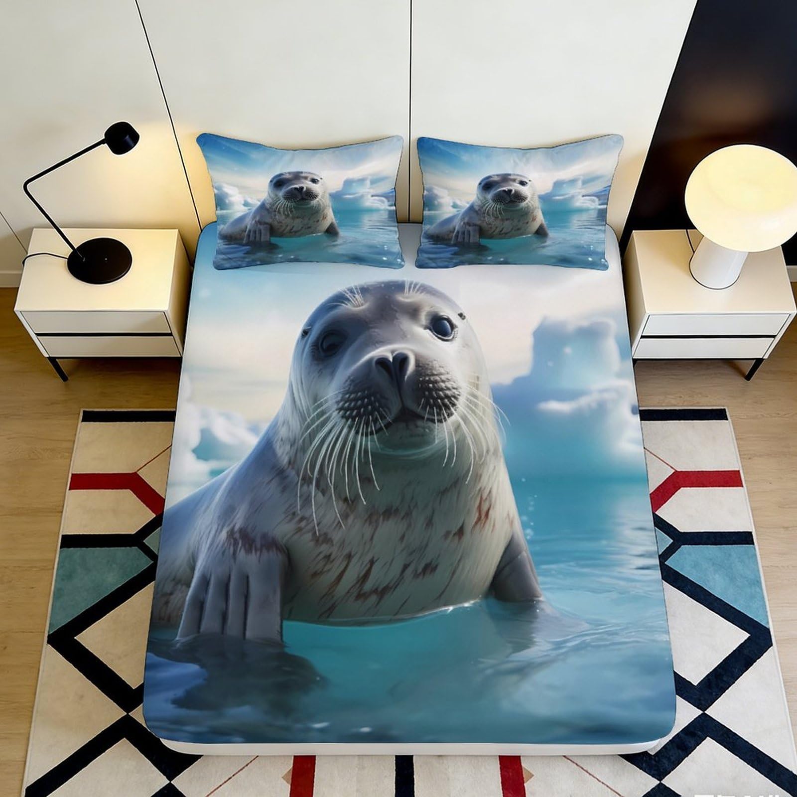 3D Printed Leopard Fitted Sheet Microfiber Wild Spots Mattress Cover Anti-Slip Machine Washable Bedroom Dorm Decor 90x200x25cm