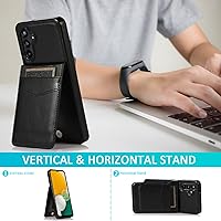 Vista 2 de Asuwish Funda de teléfono para Samsung Galaxy A13 5G con protector de pantalla de vidrio templado, soporte para tarjetas de crédito, soporte