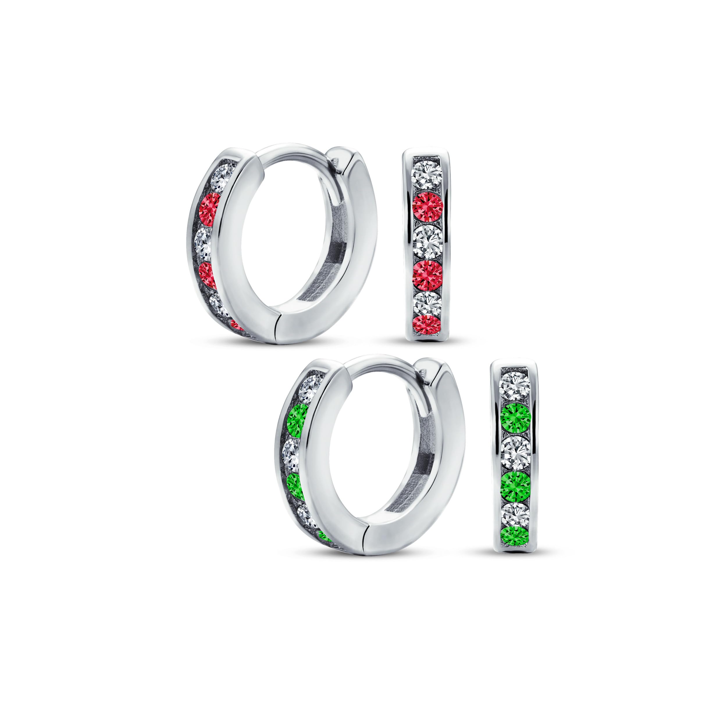 Orecchini A Cerchio Piccoli E Delicati Con Canale Di CZ Per Donne E Adolescenti In Argento Sterling Placcato Oro Rosa Più Colori Disponibili
