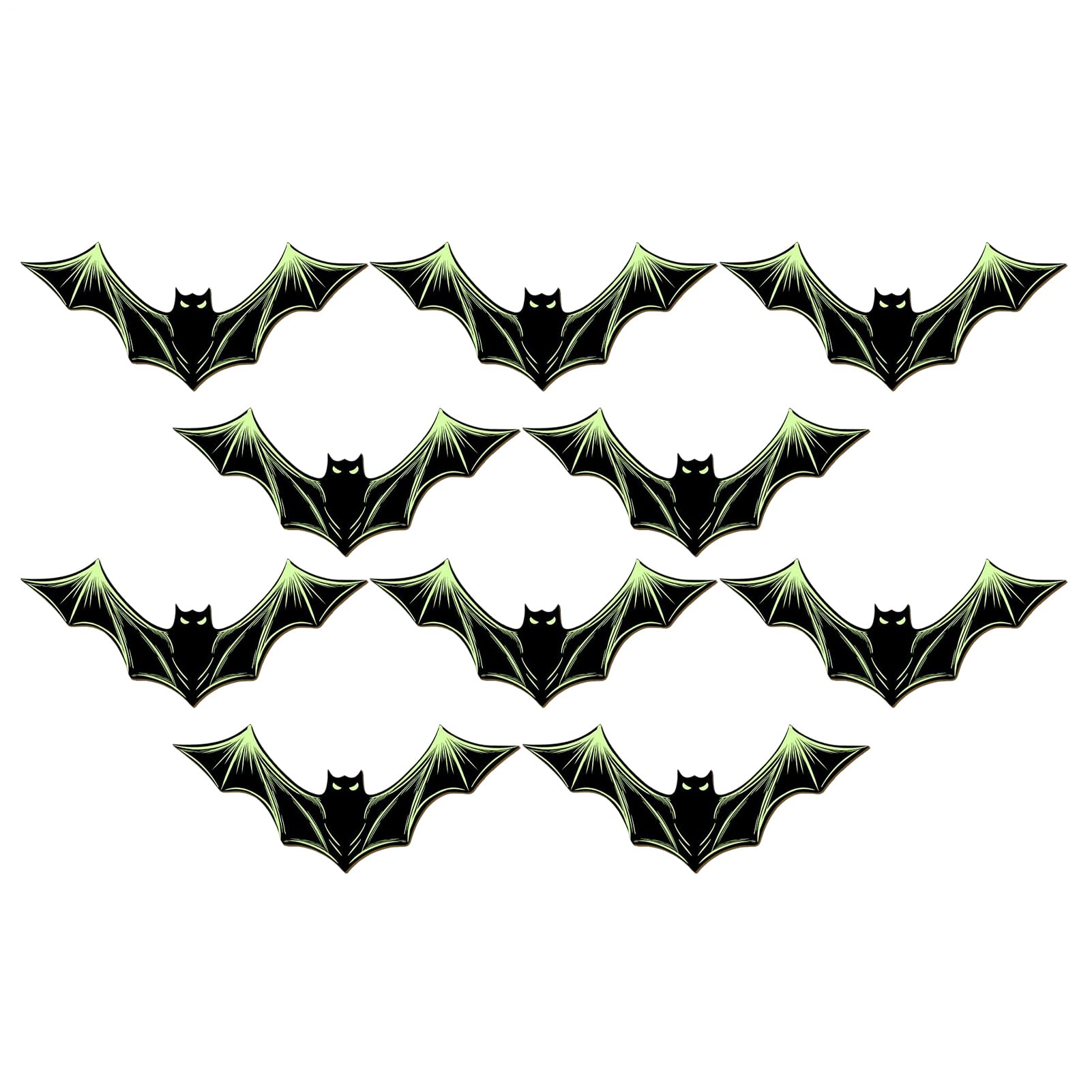 Décoration murale chauve-souris avec effet phosphorescent durable pour Halloween